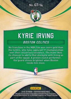 2018-19 Panini Certified - Gold Team #GT-14 Kyrie Irving Back