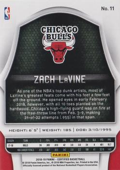 2018-19 Panini Certified - Base Mirror #11 Zach LaVine Back