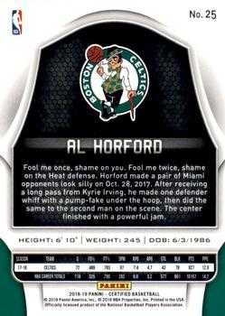 2018-19 Panini Certified - Base Mirror #25 Al Horford Back