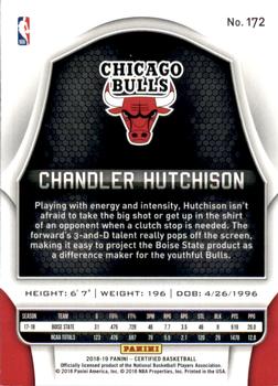 2018-19 Panini Certified - Red #172 Chandler Hutchison Back
