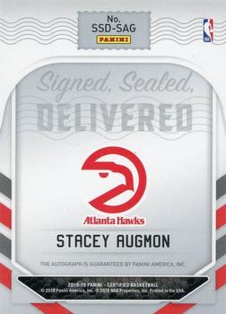 2018-19 Panini Certified - Signed Sealed Delivered Black #SSD-SAG Stacey Augmon Back