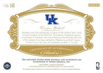 2018 Panini Flawless Collegiate - Flawless Rookie Patch Autographs #140 Wenyen Gabriel Back