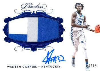 2018 Panini Flawless Collegiate - Flawless Rookie Patch Autographs Sapphire #140 Wenyen Gabriel Front