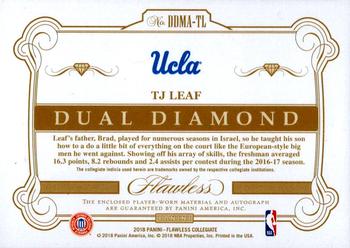 2018 Panini Flawless Collegiate - Dual Diamond Memorabilia Autographs Gold #DDMA-TL TJ Leaf Back
