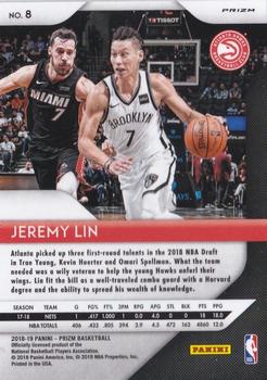 2018-19 Panini Prizm - Prizms Silver #8 Jeremy Lin Back