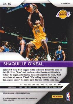 2018-19 Panini Prizm - Prizms Silver #35 Shaquille O'Neal Back