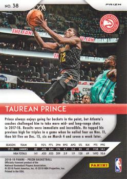 2018-19 Panini Prizm - Prizms Silver #38 Taurean Prince Back