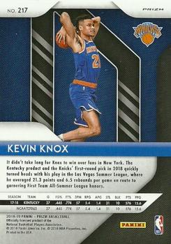 2018-19 Panini Prizm - Prizms Silver #217 Kevin Knox Back