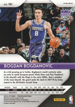 2018-19 Panini Prizm - Prizms Green #161 Bogdan Bogdanovic Back