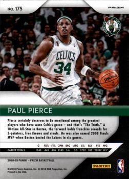 2018-19 Panini Prizm - Prizms Green #175 Paul Pierce Back