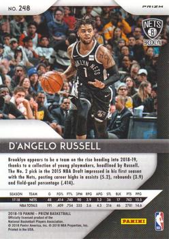 2018-19 Panini Prizm - Prizms Green #248 D'Angelo Russell Back