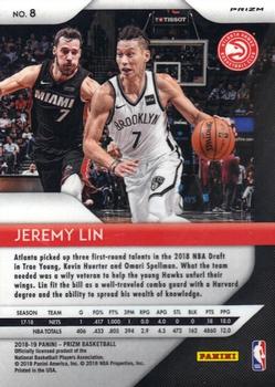 2018-19 Panini Prizm - Prizms Hyper #8 Jeremy Lin Back
