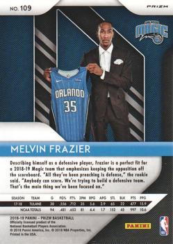 2018-19 Panini Prizm - Prizms Hyper #109 Melvin Frazier Jr. Back