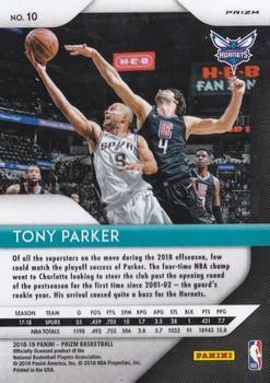 2018-19 Panini Prizm - Prizms Red White and Blue #10 Tony Parker Back