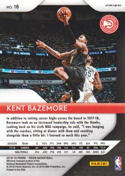 2018-19 Panini Prizm - Prizms Red White and Blue #18 Kent Bazemore Back