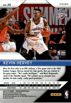2018-19 Panini Prizm - Prizms Red White and Blue #29 Kevin Hervey Back