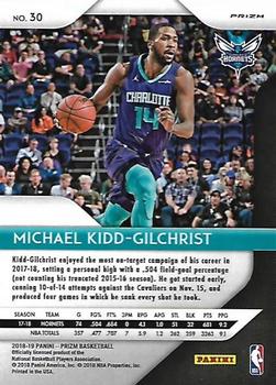 2018-19 Panini Prizm - Prizms Red White and Blue #30 Michael Kidd-Gilchrist Back