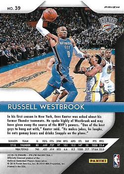 2018-19 Panini Prizm - Prizms Red White and Blue #39 Russell Westbrook Back