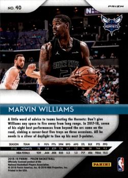 2018-19 Panini Prizm - Prizms Red White and Blue #40 Marvin Williams Back