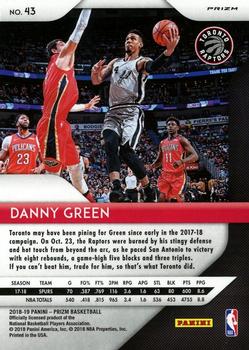 2018-19 Panini Prizm - Prizms Red White and Blue #43 Danny Green Back