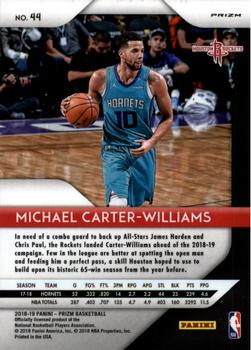 2018-19 Panini Prizm - Prizms Red White and Blue #44 Michael Carter-Williams Back