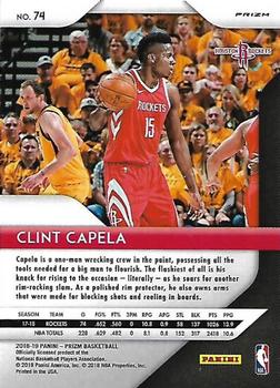 2018-19 Panini Prizm - Prizms Red White and Blue #74 Clint Capela Back
