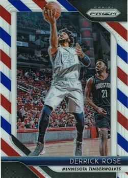 2018-19 Panini Prizm - Prizms Red White and Blue #77 Derrick Rose Front