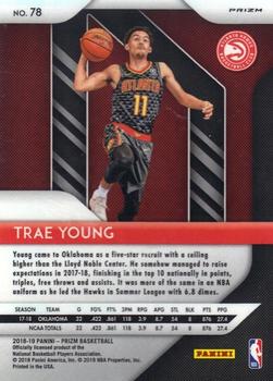 2018-19 Panini Prizm - Prizms Red White and Blue #78 Trae Young Back