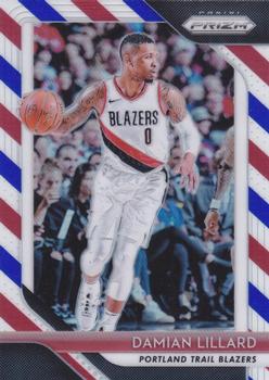 2018-19 Panini Prizm - Prizms Red White and Blue #81 Damian Lillard Front