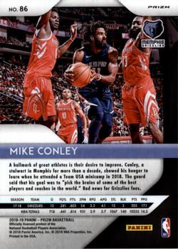2018-19 Panini Prizm - Prizms Red White and Blue #86 Mike Conley Back
