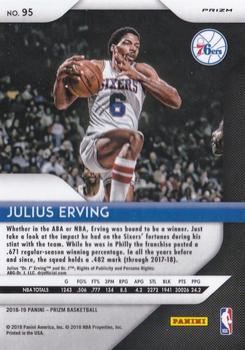2018-19 Panini Prizm - Prizms Red White and Blue #95 Julius Erving Back