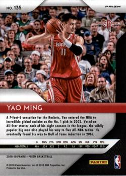 2018-19 Panini Prizm - Prizms Red White and Blue #135 Yao Ming Back