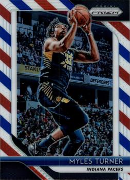 2018-19 Panini Prizm - Prizms Red White and Blue #164 Myles Turner Front