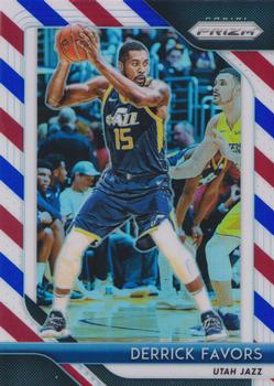 2018-19 Panini Prizm - Prizms Red White and Blue #173 Derrick Favors Front