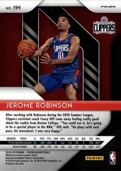 2018-19 Panini Prizm - Prizms Red White and Blue #194 Jerome Robinson Back