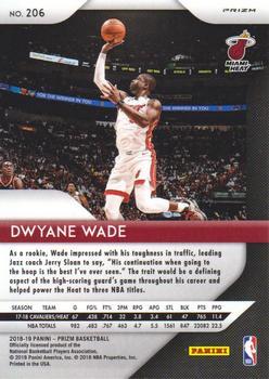 2018-19 Panini Prizm - Prizms Red White and Blue #206 Dwyane Wade Back