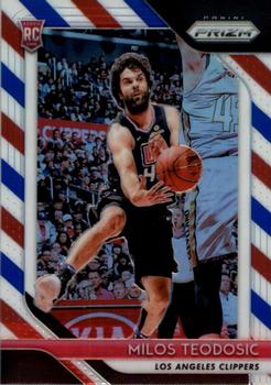 2018-19 Panini Prizm - Prizms Red White and Blue #214 Milos Teodosic Front