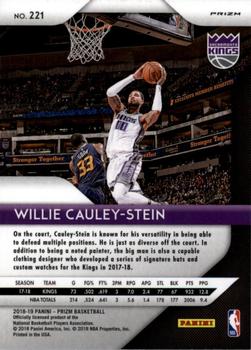 2018-19 Panini Prizm - Prizms Red White and Blue #221 Willie Cauley-Stein Back