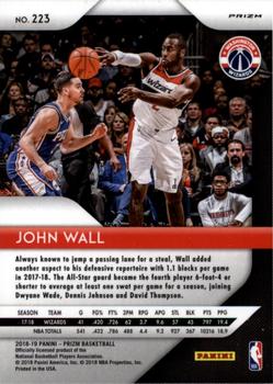 2018-19 Panini Prizm - Prizms Red White and Blue #223 John Wall Back