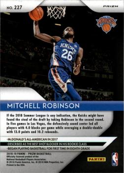 2018-19 Panini Prizm - Prizms Red White and Blue #227 Mitchell Robinson Back