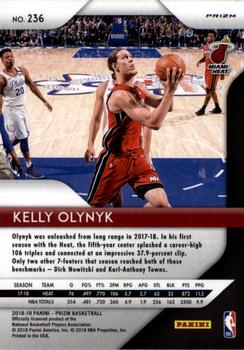 2018-19 Panini Prizm - Prizms Red White and Blue #236 Kelly Olynyk Back