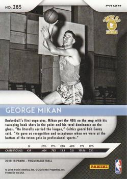 2018-19 Panini Prizm - Prizms Red White and Blue #285 George Mikan Back