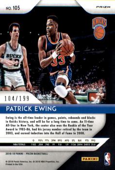 2018-19 Panini Prizm - Prizms Blue #105 Patrick Ewing Back