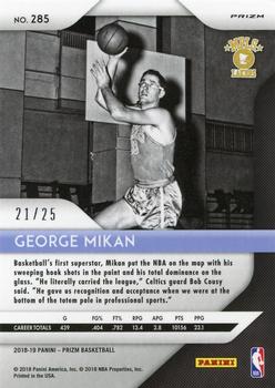 2018-19 Panini Prizm - Prizms Mojo #285 George Mikan Back