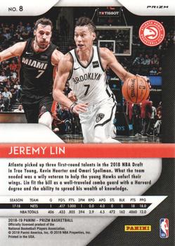 2018-19 Panini Prizm - Prizms Fast Break #8 Jeremy Lin Back