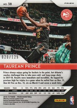 2018-19 Panini Prizm - Prizms Fast Break Red #38 Taurean Prince Back