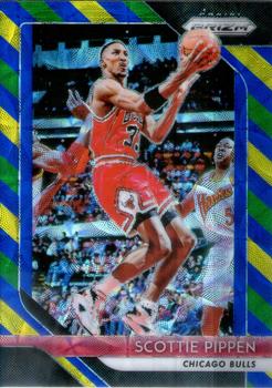 2018-19 Panini Prizm - Prizms Choice Blue Yellow and Green #65 Scottie Pippen Front