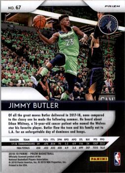 2018-19 Panini Prizm - Prizms Choice Blue Yellow and Green #67 Jimmy Butler Back