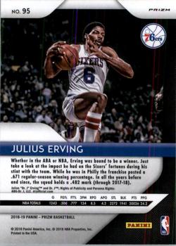 2018-19 Panini Prizm - Prizms Choice Blue Yellow and Green #95 Julius Erving Back