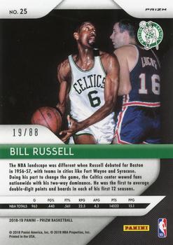 2018-19 Panini Prizm - Prizms Choice Red #25 Bill Russell Back